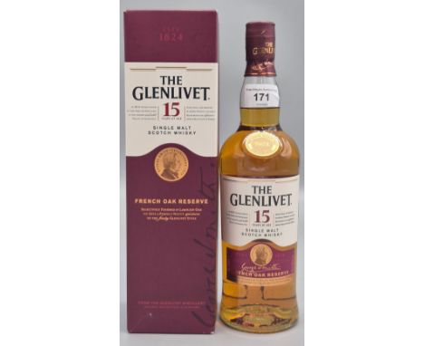 The Glenlivet 15 year old Single Malt Scotch Whisky. French Oak Reserve. 70cl. Full, Sealed and boxed.