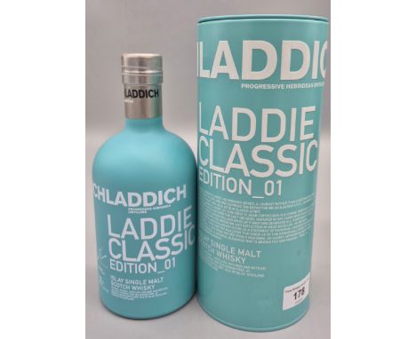 Boxed bottle of Bruichladdich Laddie Classic Edition 01 Islay Single Malt Scotch Whisky. 70cl. Full, Sealed and boxed.