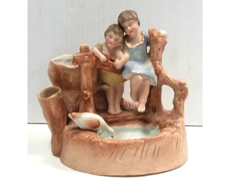 Bisque Figure of Children at Well