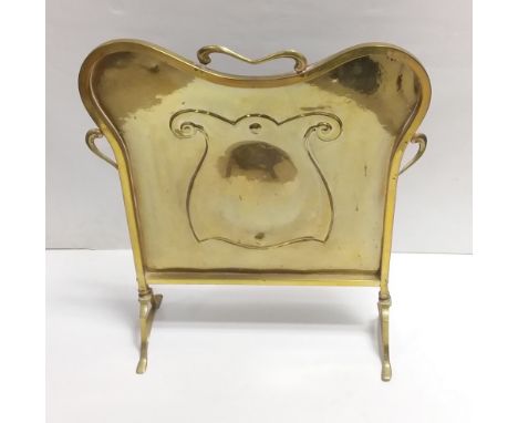 Art Nouveau Brass Fire Screen