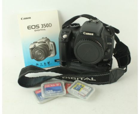 A Canon 350D Digital camera bodyComplete with four memory cards and instruction manual