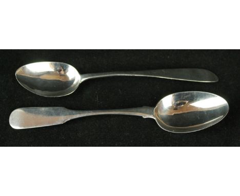 Aberdeen; A Scottish silver Fiddle pattern dessert spoonBy Peter Ross, Aberdeen circa 1820, stamped 'A', 'PR', 'A', length 18