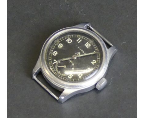 A Gentleman's stainless steel Timor Military issue wristwatchThe circular dial with Roman numerals and subsidiary seconds dia