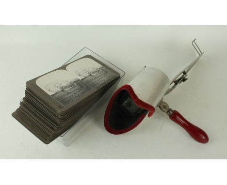 A collection of approx 37 stereo scope photographs relating to the front during WWIScenes to include a German being captured 