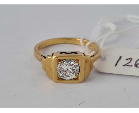 A NICE GENTS DIAMOND RING 1 CARAT PLUS 18CT GOLD SIZE Q   