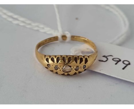 A five stone diamond ring 18ct gold size J