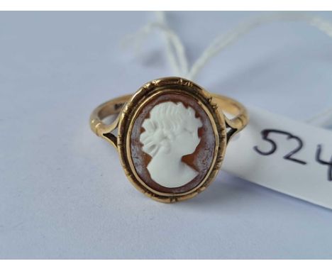 A cameo ring 9ct size Q   2.4 gms