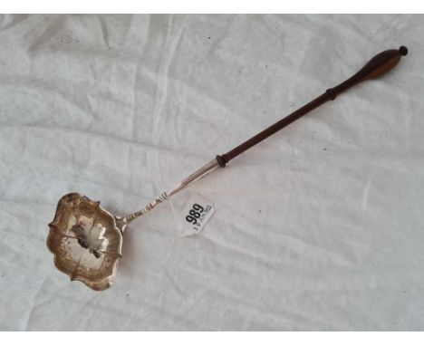 A George II Toddy ladle with turned wood handle, London 1749