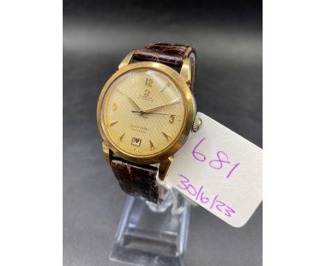A OMEGA AUTO SEA-MASTER CALENDER WRIST WATCH WITH SECONDS SWEEP AND DATE APERTURE