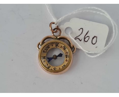 A compass fob Birmingham 1906 9ct