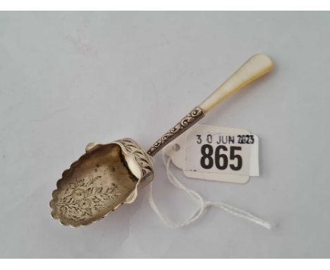 Another caddy spoon scoop shaped M O P handle. Birmingham 1901 By H W
