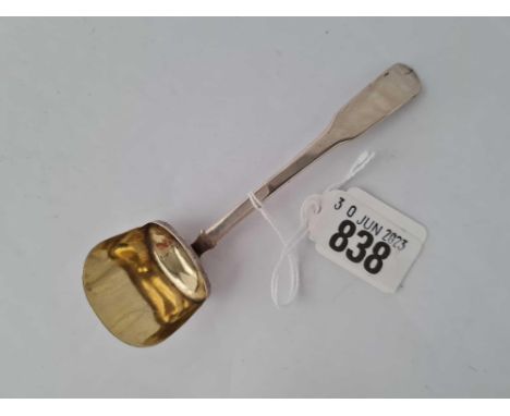 Georgian caddy spoon with shovel shaped bowl. 4.5 inch long. Birmingham 1826 By J W