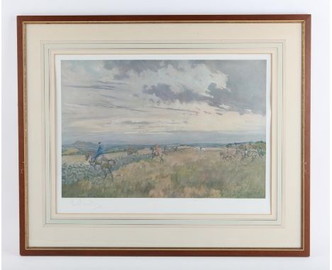 Prints, to include: Lionel Edwards (British, 1874-1954), pair of fox hunting prints, signed in pencil to margin, framed and g