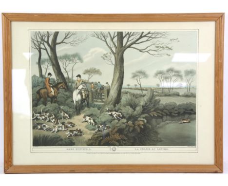 French hare hunting print, framed and glazed, 31 x 43cm, with squirrel print, framed and glazed, 26 x 21cm. (2)