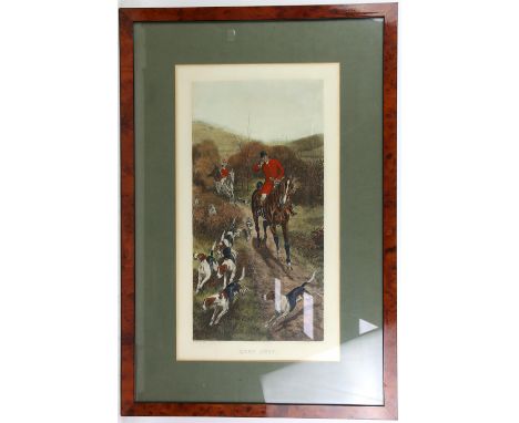 Madeleine Selfe (1910-2005), limited-edition fox hunting print, signed in pencil to margin, framed and glazed, image size 55 