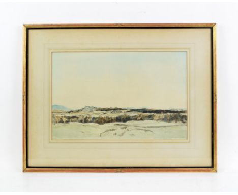 AMENDED DESCRIPTION David Young Cameron (Scottish, 1865-1945), Scottish landscape with settlement to background. Lithograph i