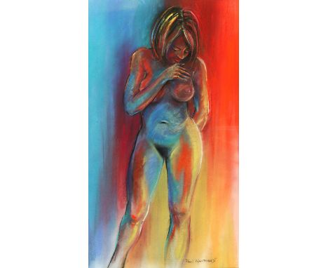 Paul Whitehead (Australian, contemporary), nude female portrait. Pastel. Signed lower right. Framed and glazed. Image size 75