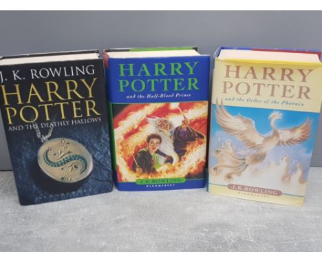 3 Harry Potter first edition books includes the order of the phoenix, the half blood prince and the deathly hallows