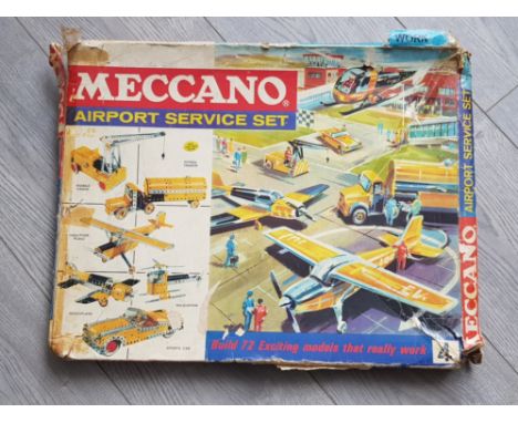 Vintage Meccano airport service set in original box