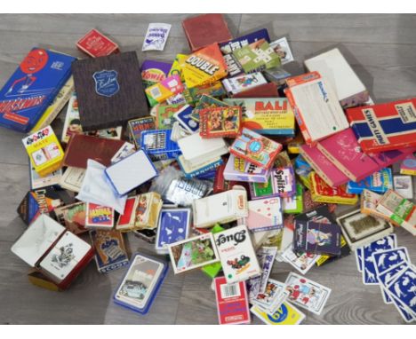 Box containing a large quantity of vintage playing cards