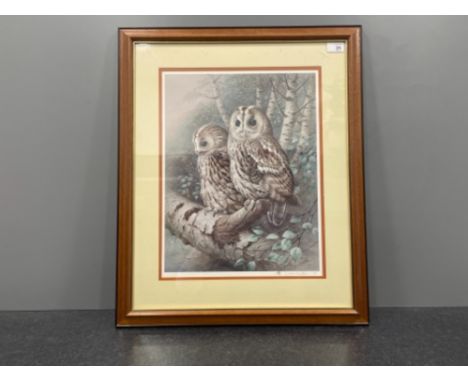 Raymond Watson signed print. The Tawny owl