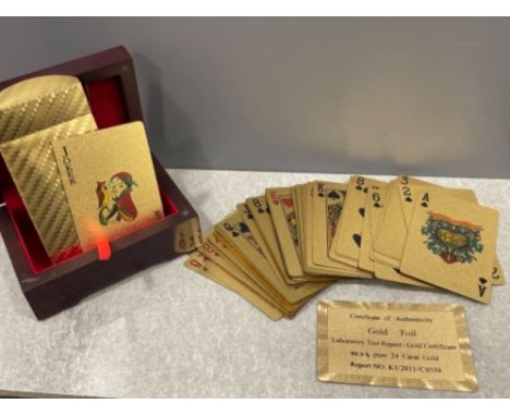 24ct Gold foil playing cards in original case
