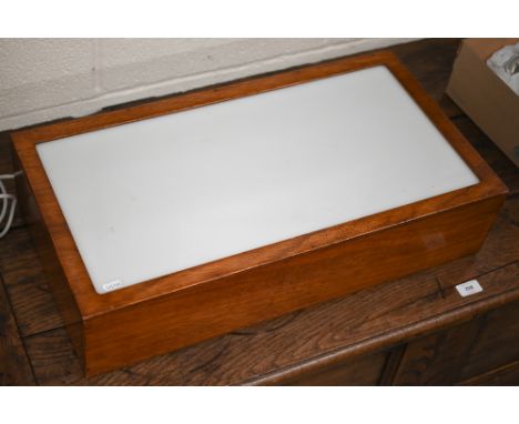 A vintage wooden photographic light box, 34 x 65 cm 