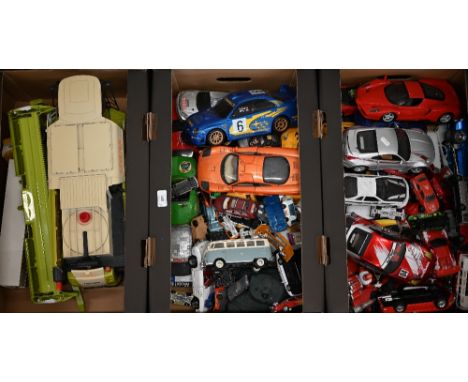 A large quantity of model vehicles including Hot Wheels, Burago, Maisto, Corgi, Jade, etc to/w a model Claas Lexicon 780 comb