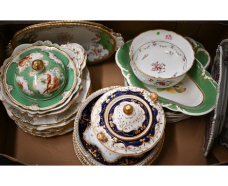 A quantity of 19th century and later decorative ceramic tableware (box) 