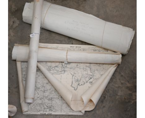 A large collection of unframed Ordnance Survey and other maps - mostly UK and Kenya 
