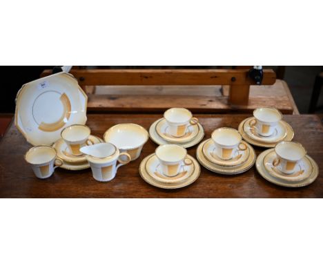 A Shelley china Art Deco tea service for seven (26 pieces) 