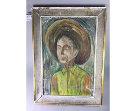 CONTEMPORARY SCHOOL, PORTRAIT OF A MAN oil on board 66cm x 44cm Framed