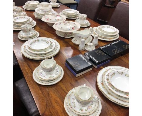 WEDGWOOD MIRABELLE TEA SERVICE, R4537, with cups saucers, cake plates and serving dishes, along with other Wedgwood items