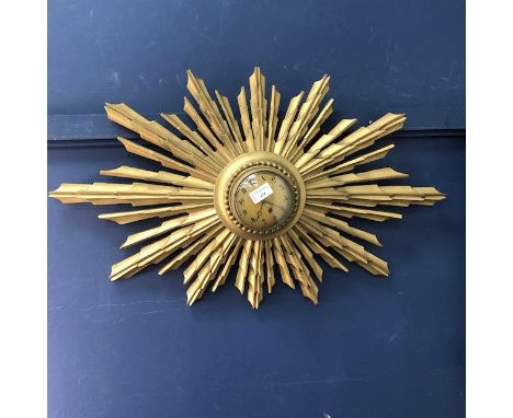 20TH CENTURY WALL CLOCK, in the form of a sun burst