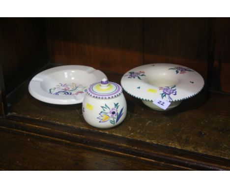 Three pieces Poole pottery