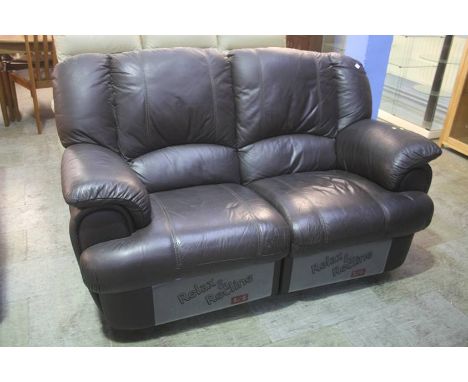 Reclining leather sofa