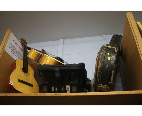 Shelf of guitars