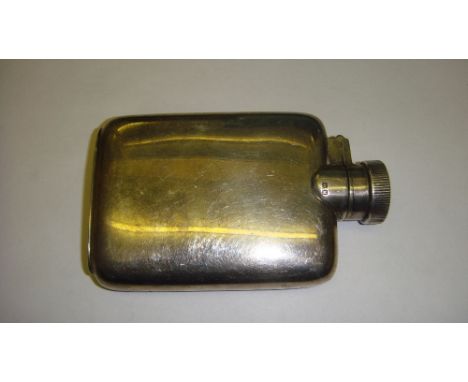SIlver hip flask with bayonet fixing hinged lid Birm 94 g 1936 