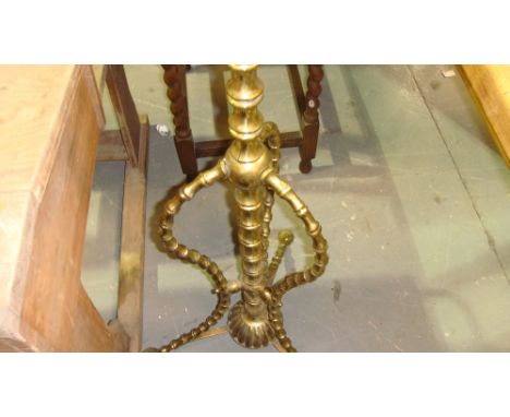 Early 20th century brass faux bamboo standard lamp stamped underneath W Shend & Co.