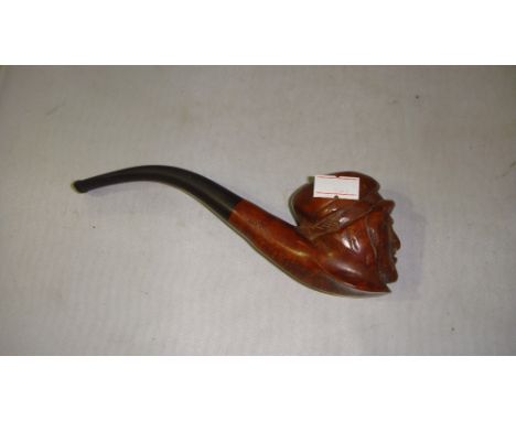 Vintage briar wood pipe carved as an Arab by  D G P Bruyere Supreme
