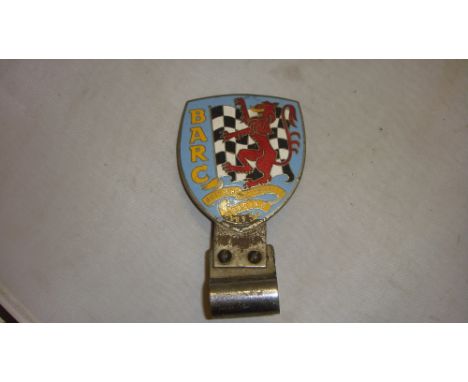Vintage enamelled car badge British Automobile Racing Club (some losses) on badge mounting 14 cms x 8 cms