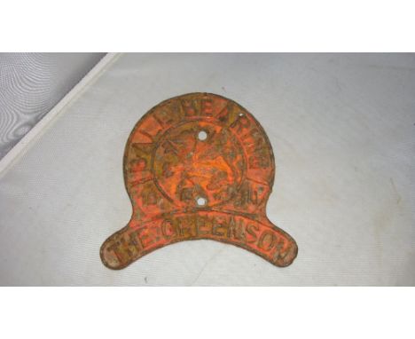 Vintage wagon plate The Greenson Ball Bearing 13 cms x 13 cms