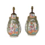 A PAIR OF CHINESE PORCELAIN LAMPS