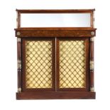 A REGENCY MAHOGANY AND GILT METAL MOUNTED SIDE CABINET