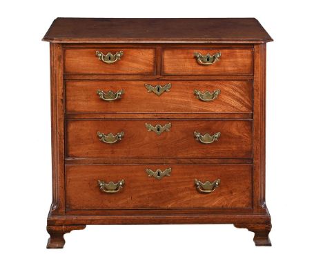 A GEORGE III MAHOGANY CHEST OF DRAWERS CIRCA 1760 Of compact proportions 80cm high, 81.5cm wide, 45cm deepProvenance: Purchas