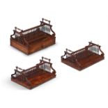 Y A PAIR OF EARLY VICTORIAN MAHOGANY BOOK CARRIERS,