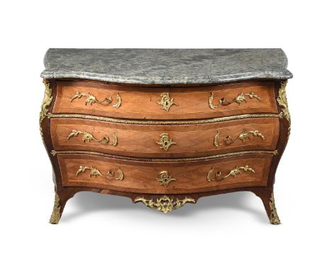Y&nbspA KINGWOOD, ROSEWOOD, PARQUETRY AND ORMOLU MOUNTED COMMODE BY CHRISTOPHER TIETZE, SWEDISH, MID 18TH CENTURY Stamped 'CT