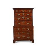 A GEORGE III MAHOGANY CHEST ON CHEST