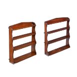 A MATCHED PAIR OF VICTORIAN MAHOGANY SHELVES
