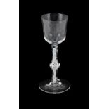 A CENTRALLY-KNOPPED OPAQUE TWIST WINE GLASS